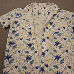 Hurley Blue and Yellow Casual Button Down Shirt